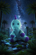 Hand crochet dinosaur