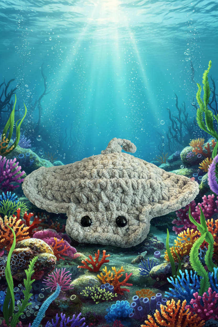 Hand crochet stingray