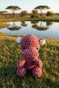Hand crochet hippo